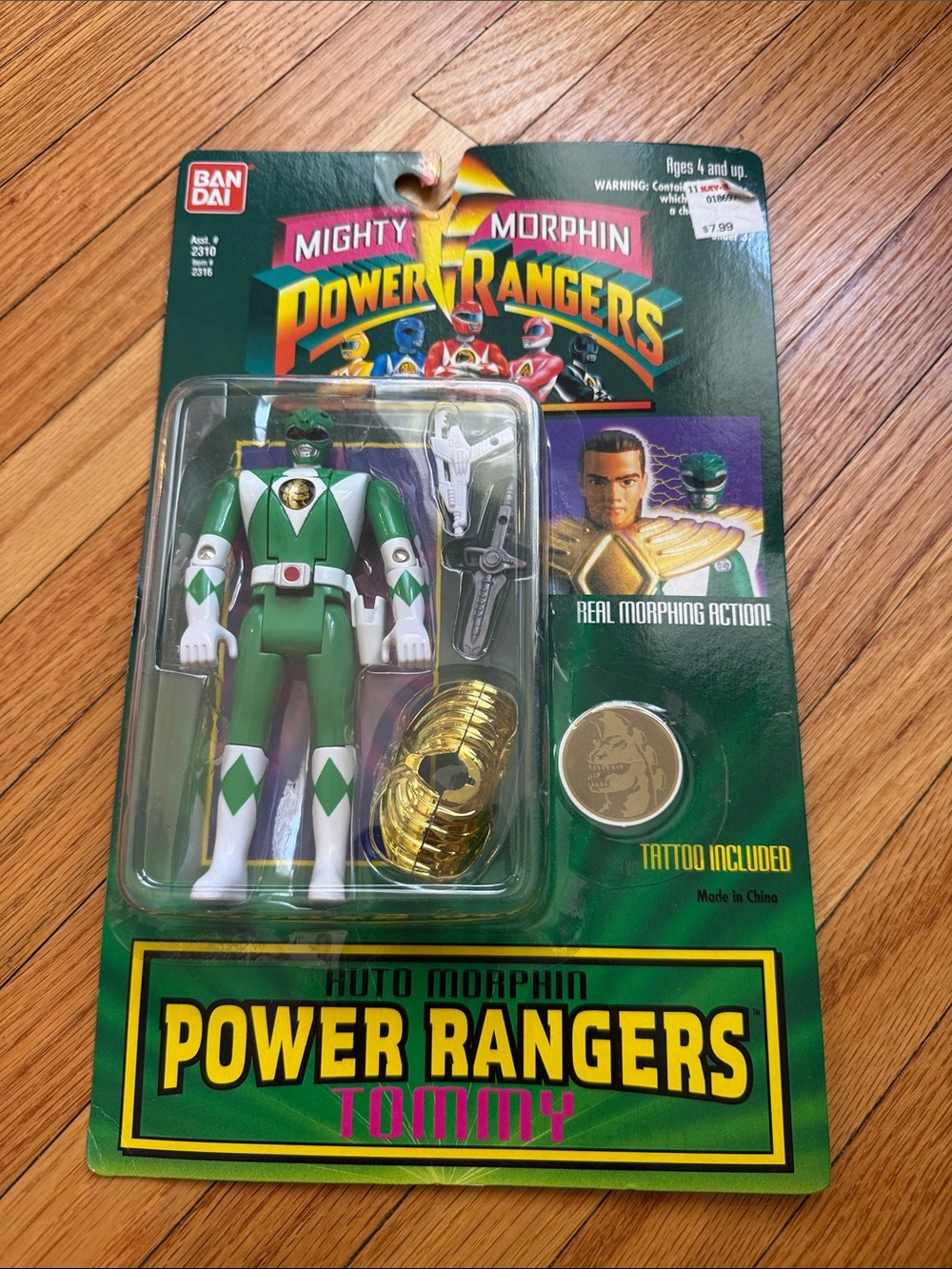 Mighty Morphin Power Rangers Tommy Green Action Figure by Bandai - Green